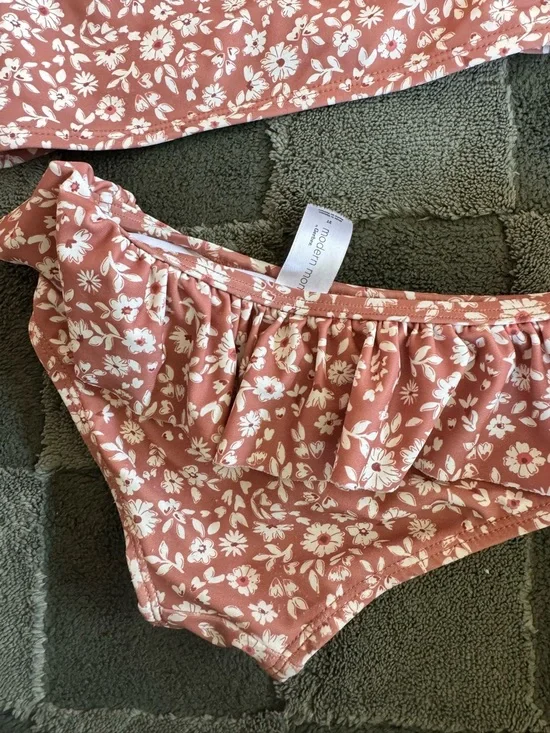 Rust Floral Ruffle Two-Piece Bikini - Picture 4 of 6